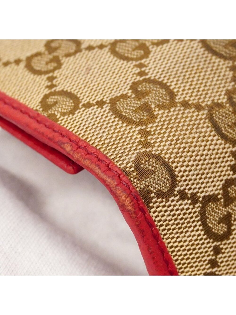 Gucci Wallet GG Canvas Beige Red Gold - Picture 6 of 10